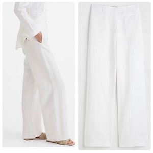 H&M Wide leg Linen Blend Pants New